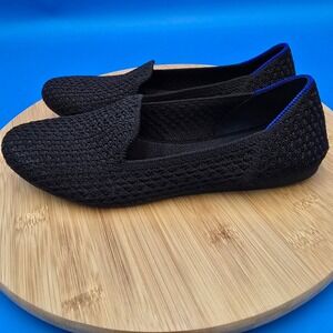 Rothy's Black Knit Loafer Flats Shoes Women's Size 7.5